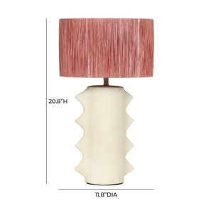 TOV Furniture Wild Thing Avant-Garde Papier Mache Table Lamp - Sculptural Spiked Base & Raffia Shade for Unique Decor TOV-G18579