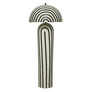 TOV Furniture Maiori Black Striped Floor Lamp – Handcrafted Papier Mache Design with Modern Style & Unique Texture TOV-G18580