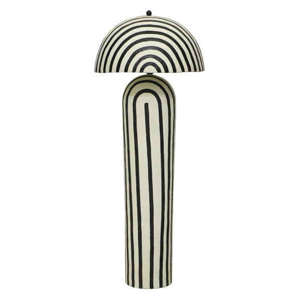 TOV Furniture Maiori Black Striped Floor Lamp – Handcrafted Papier Mache Design with Modern Style & Unique Texture TOV-G18580