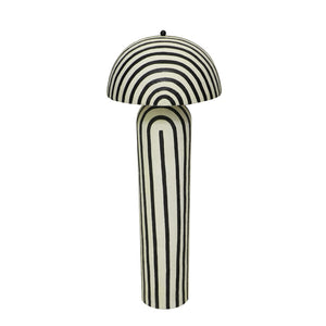 TOV Furniture Maiori Black Striped Floor Lamp – Handcrafted Papier Mache Design with Modern Style & Unique Texture TOV-G18580