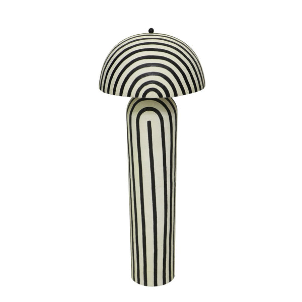 TOV Furniture Maiori Black Striped Floor Lamp – Handcrafted Papier Mache Design with Modern Style & Unique Texture TOV-G18580