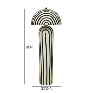 TOV Furniture Maiori Black Striped Floor Lamp – Handcrafted Papier Mache Design with Modern Style & Unique Texture TOV-G18580