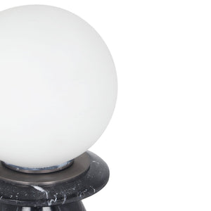 TOV Furniture Globe Marble Lamp - Art Deco Inspired Table Light with Frosted Glass for Elegant Home Decor Black TOV-G18583