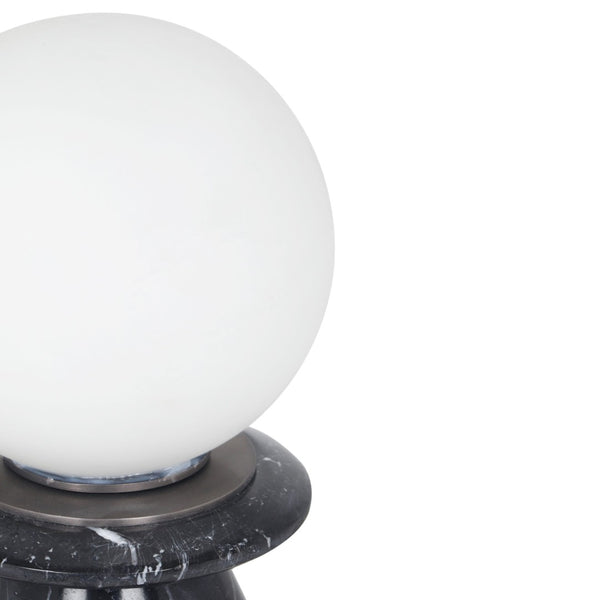 TOV Furniture Globe Marble Lamp - Art Deco Inspired Table Light with Frosted Glass for Elegant Home Decor Black TOV-G18583