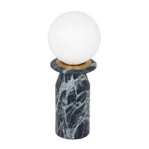 TOV Furniture Globe Marble Lamp - Art Deco Inspired Table Light with Frosted Glass for Elegant Home Decor Green TOV-G18584