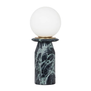 TOV Furniture Globe Marble Lamp - Art Deco Inspired Table Light with Frosted Glass for Elegant Home Decor Green TOV-G18584