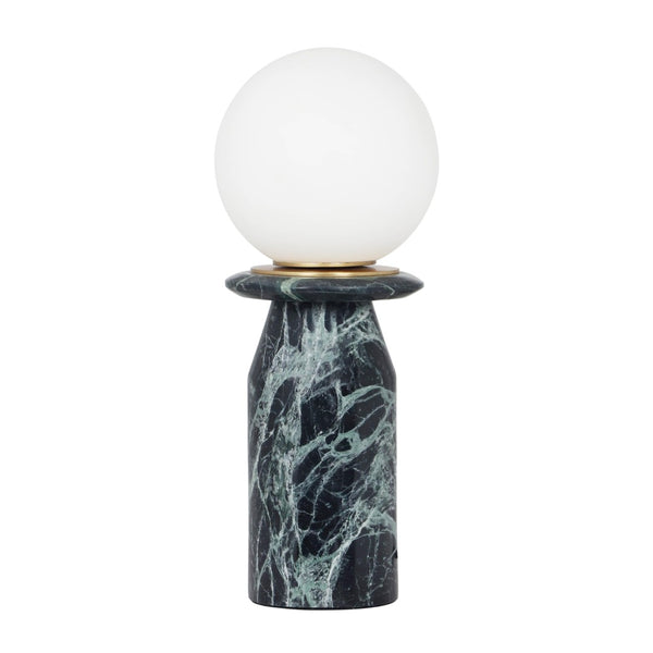 TOV Furniture Globe Marble Lamp - Art Deco Inspired Table Light with Frosted Glass for Elegant Home Decor Green TOV-G18584