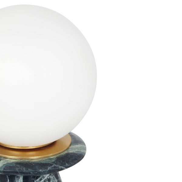 TOV Furniture Globe Marble Lamp - Art Deco Inspired Table Light with Frosted Glass for Elegant Home Decor Green TOV-G18584