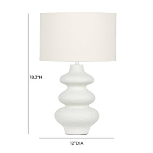 TOV Furniture Riviera Cream Textured Table Lamp - Handmade Fiberglass with Wavy Silhouette for Modern Decor TOV-G18585