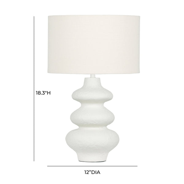 TOV Furniture Riviera Cream Textured Table Lamp - Handmade Fiberglass with Wavy Silhouette for Modern Decor TOV-G18585