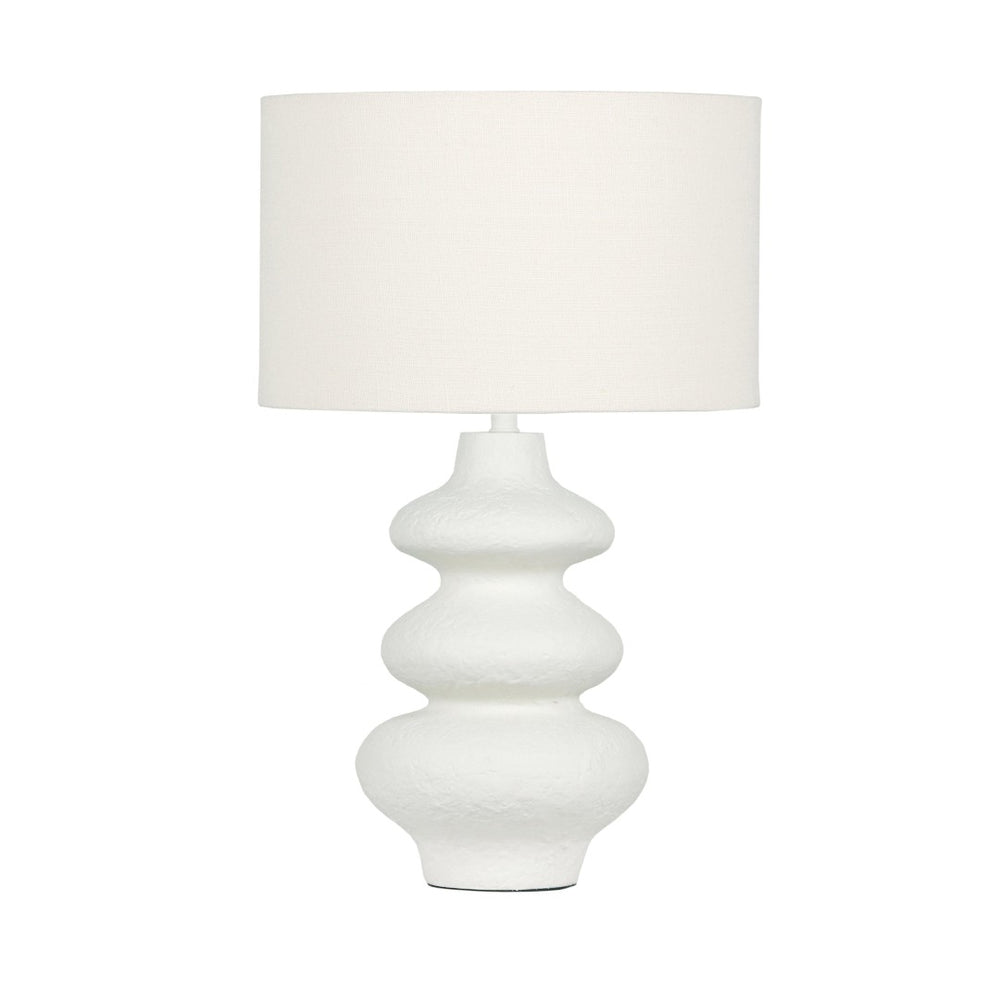 TOV Furniture Riviera Cream Textured Table Lamp - Handmade Fiberglass with Wavy Silhouette for Modern Decor TOV-G18585