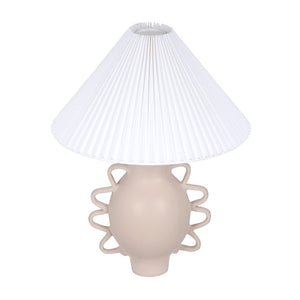 TOV Furniture Hazza Pleated Table Lamp - Sculptural Ambiance with Hand-Formed Fiberglass Base & Elegant Shade Design Cream TOV-G18586