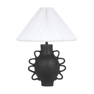 TOV Furniture Hazza Pleated Table Lamp - Sculptural Ambiance with Hand-Formed Fiberglass Base & Elegant Shade Design Black TOV-G18587
