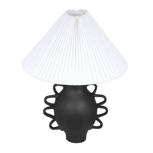 TOV Furniture Hazza Pleated Table Lamp - Sculptural Ambiance with Hand-Formed Fiberglass Base & Elegant Shade Design Black TOV-G18587