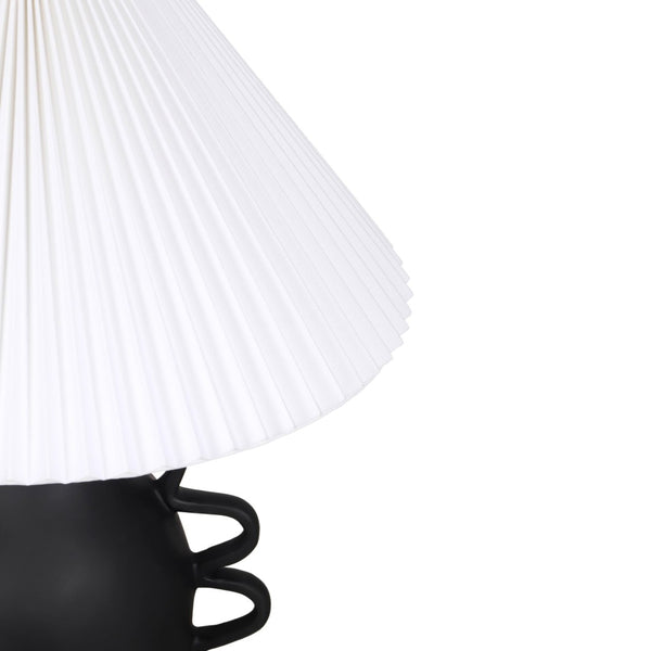 TOV Furniture Hazza Pleated Table Lamp - Sculptural Ambiance with Hand-Formed Fiberglass Base & Elegant Shade Design Black TOV-G18587