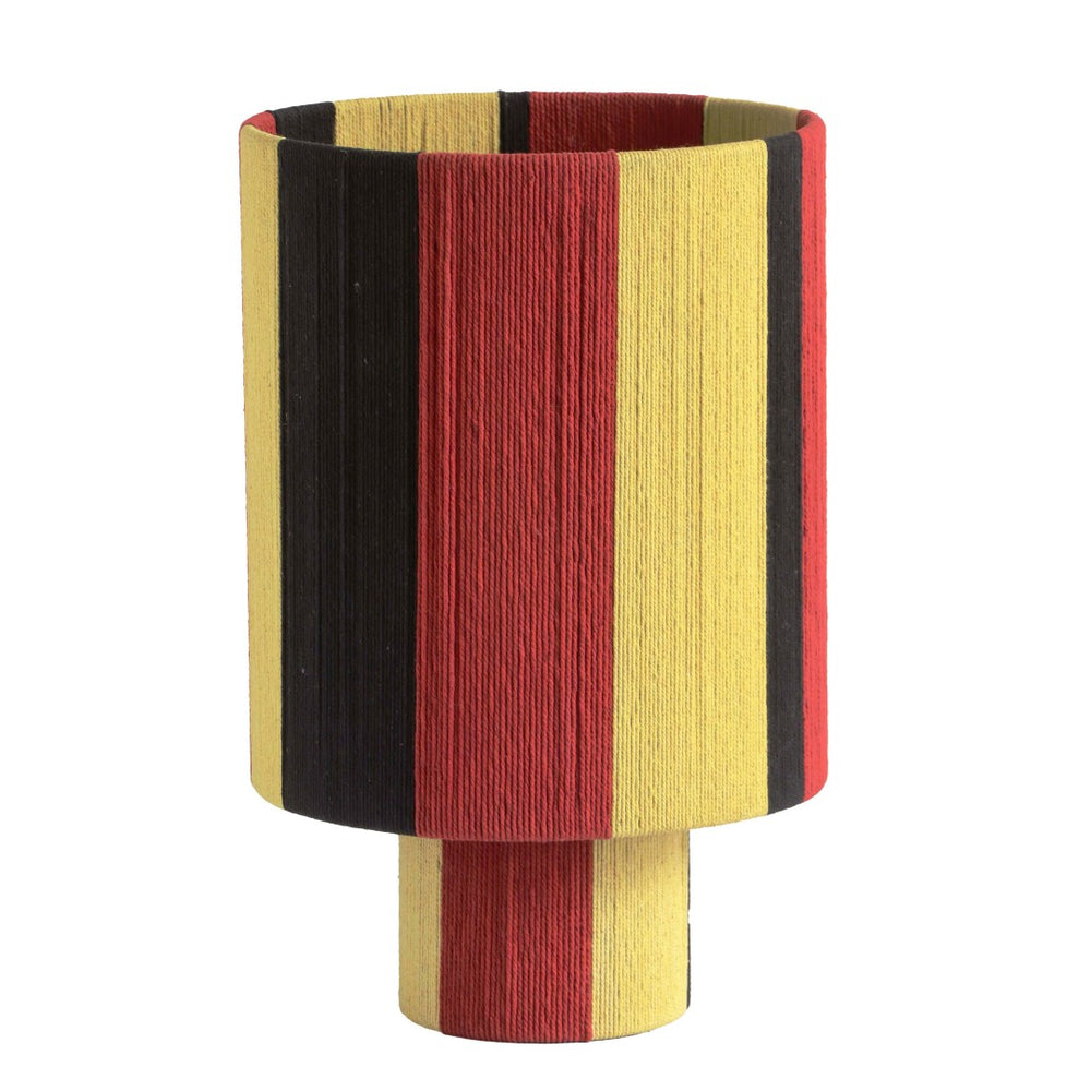 TOV Furniture Guinevere Striped Cotton Table Lamp - Handcrafted Eco-Friendly Design for Vibrant Home Décor Black/Red/Yellow TOV-G18624