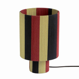 TOV Furniture Guinevere Striped Cotton Table Lamp - Handcrafted Eco-Friendly Design for Vibrant Home Décor Black/Red/Yellow TOV-G18624