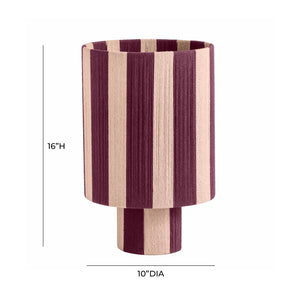 TOV Furniture Guinevere Striped Cotton Table Lamp - Handcrafted Eco-Friendly Design for Vibrant Home Décor Pink/Purple TOV-G18625