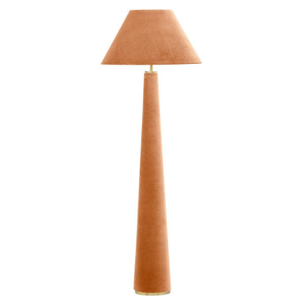 TOV Furniture Graham Velvet Floor Lamp – Elegant Sculpture Lighting for Modern Spaces with Brass Trim & Warm Glow Terracotta TOV-G18630