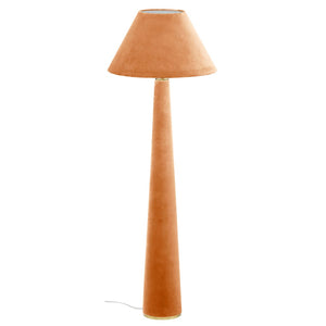 TOV Furniture Graham Velvet Floor Lamp – Elegant Sculpture Lighting for Modern Spaces with Brass Trim & Warm Glow Terracotta TOV-G18630