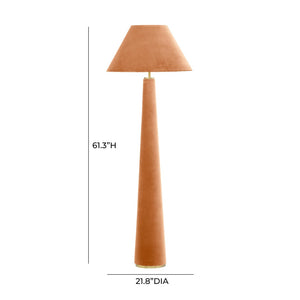 TOV Furniture Graham Velvet Floor Lamp – Elegant Sculpture Lighting for Modern Spaces with Brass Trim & Warm Glow Terracotta TOV-G18630