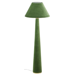 TOV Furniture Graham Velvet Floor Lamp – Elegant Sculpture Lighting for Modern Spaces with Brass Trim & Warm Glow Green TOV-G18631