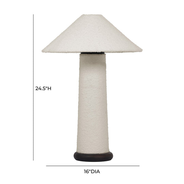 TOV Furniture Faith Cream Boucle Table Lamp – Mid-Century Modern Accent Light for Cozy Home Décor & Ambiance TOV-G18632