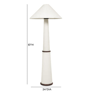 TOV Furniture Faith White Boucle Floor Lamp - Mid-Century Modern Design for Cozy Reading Nooks & Living Spaces TOV-G18633