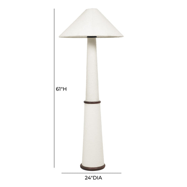 TOV Furniture Faith White Boucle Floor Lamp - Mid-Century Modern Design for Cozy Reading Nooks & Living Spaces TOV-G18633