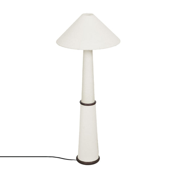 TOV Furniture Faith White Boucle Floor Lamp - Mid-Century Modern Design for Cozy Reading Nooks & Living Spaces TOV-G18633