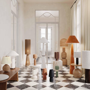 TOV Furniture Grava Boucle & Hammered Bronze Floor Lamp - Handcrafted Modern Lighting for Stylish Interiors TOV-G18638