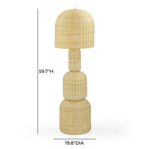 TOV Furniture Kootu Handwoven Natural Rattan Floor Lamp – Unique Sculptural Design for Cozy and Stylish Spaces TOV-G18639
