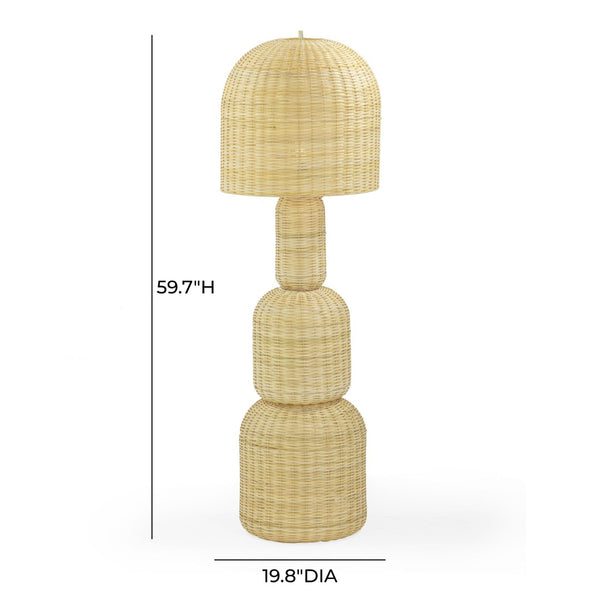 TOV Furniture Kootu Handwoven Natural Rattan Floor Lamp – Unique Sculptural Design for Cozy and Stylish Spaces TOV-G18639