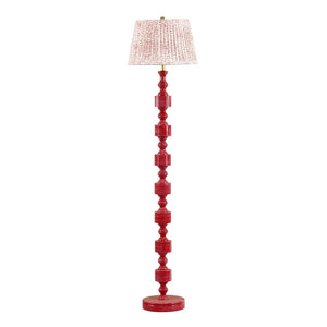 TOV Furniture Peggy Pink Spotted Floor Lamp – Modern Glossy Design with Natural Fiber Shade for Cozy Spaces TOV-G18676