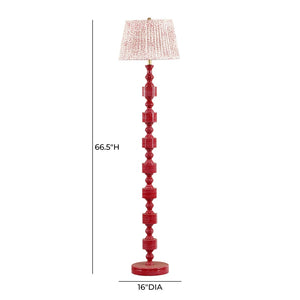 TOV Furniture Peggy Pink Spotted Floor Lamp – Modern Glossy Design with Natural Fiber Shade for Cozy Spaces TOV-G18676