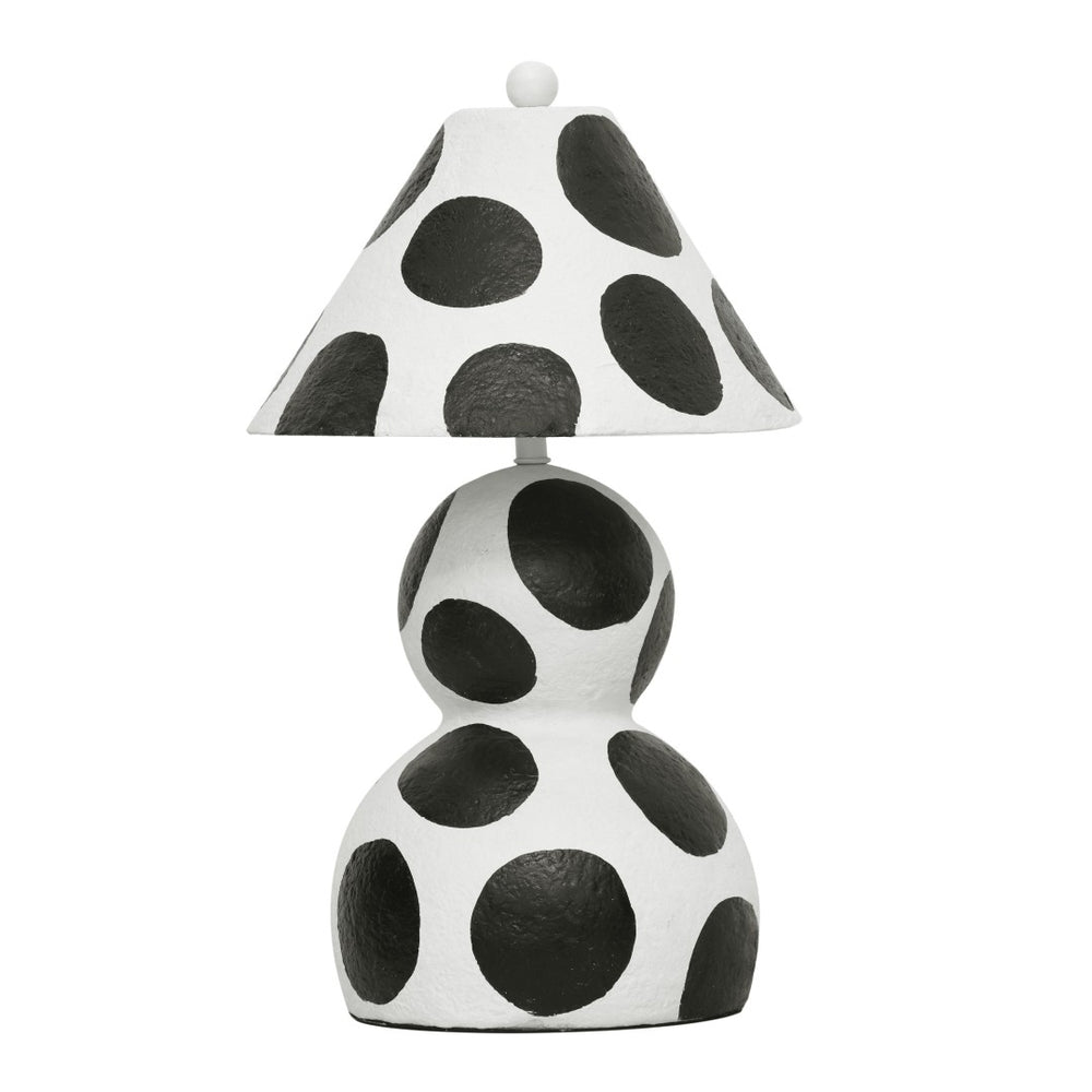TOV Furniture Lerici Bold Black and White Papier Mache Table Lamp - Whimsical Design for Modern Home Decor TOV-G18684