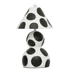 TOV Furniture Lerici Bold Black and White Papier Mache Table Lamp - Whimsical Design for Modern Home Decor TOV-G18684