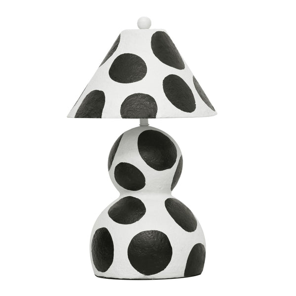TOV Furniture Lerici Bold Black and White Papier Mache Table Lamp - Whimsical Design for Modern Home Decor TOV-G18684