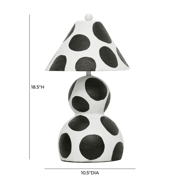 TOV Furniture Lerici Bold Black and White Papier Mache Table Lamp - Whimsical Design for Modern Home Decor TOV-G18684