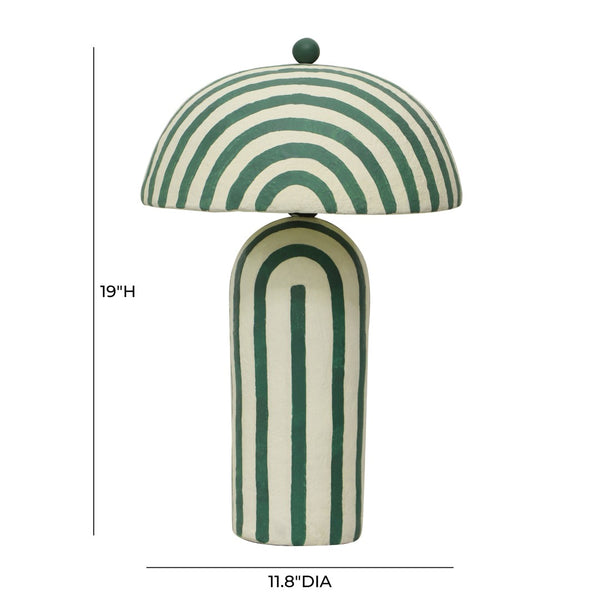 TOV Furniture Maiori Striped Papier Mache Table Lamp - Handcrafted Charm for a Playful, Sophisticated Accent Green Stripes TOV-G18685
