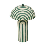 Maiori Dark Green Striped Papier Mache Table Lamp TOV-G18685 TOV Furniture