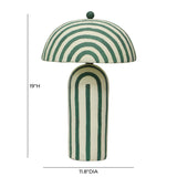 Maiori Dark Green Striped Papier Mache Table Lamp TOV-G18685 TOV Furniture