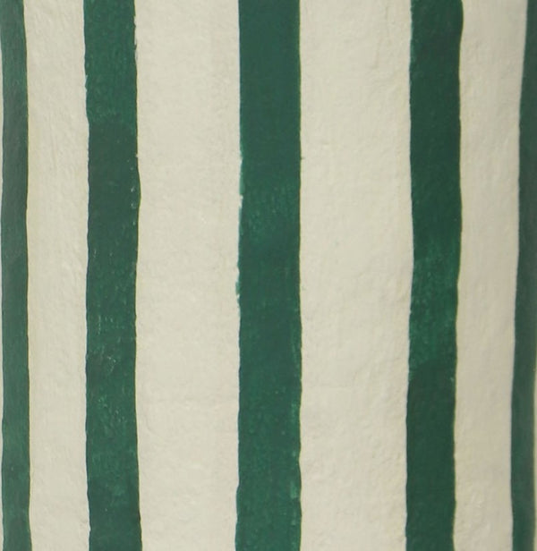 Maiori Dark Green Striped Papier Mache Table Lamp TOV-G18685 TOV Furniture