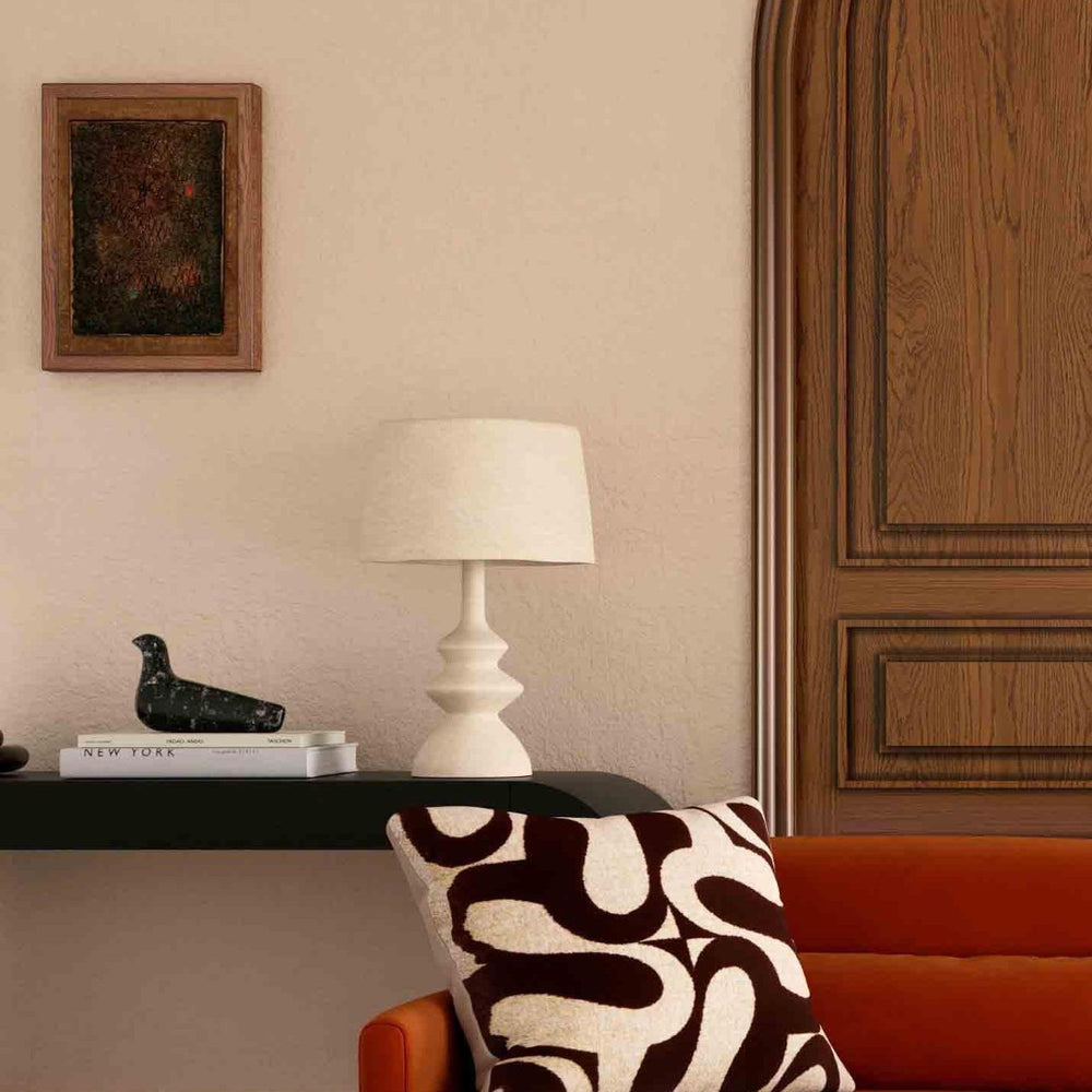 TOV Furniture Cream Cotton Mache Table Lamp - Handmade Eco-Friendly Design with Warm Glow for Any Décor Style TOV-G18756