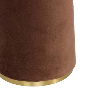 TOV Furniture Graham Velvet Floor Lamp - Elegant Brass-Trimmed Design for Cozy Living Rooms and Reading Nooks Chocolate Brown TOV-G18784