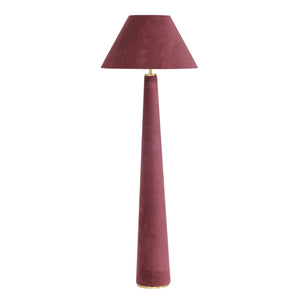 TOV Furniture Graham Velvet Floor Lamp - Elegant Brass-Trimmed Design for Cozy Living Rooms and Reading Nooks Burgundy TOV-G18785