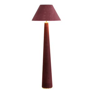 TOV Furniture Graham Velvet Floor Lamp - Elegant Brass-Trimmed Design for Cozy Living Rooms and Reading Nooks Burgundy TOV-G18785
