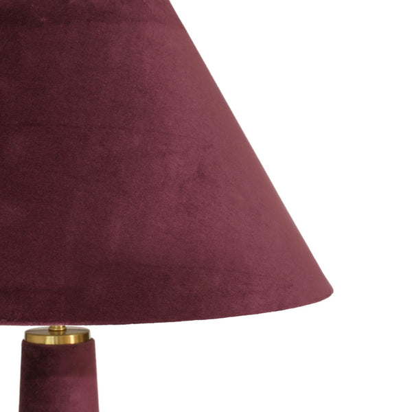 TOV Furniture Graham Velvet Floor Lamp - Elegant Brass-Trimmed Design for Cozy Living Rooms and Reading Nooks Burgundy TOV-G18785