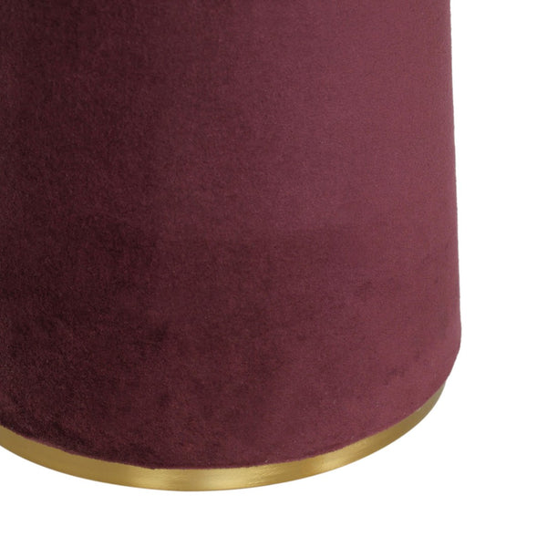 TOV Furniture Graham Velvet Floor Lamp - Elegant Brass-Trimmed Design for Cozy Living Rooms and Reading Nooks Burgundy TOV-G18785
