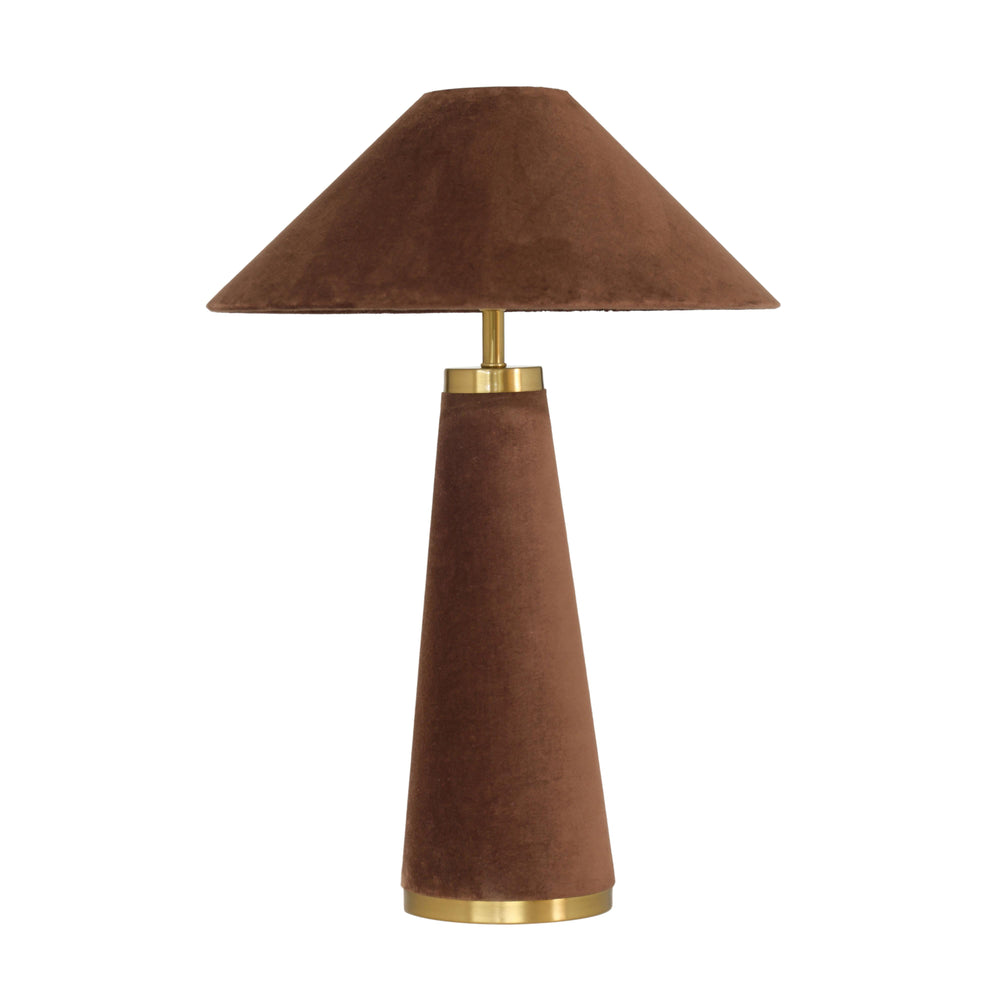 Tov Furniture Graham Velvet Floor Lamp - Luxurious Soft-pile Design With Elegant Brass Trim For Stylish Spaces Chocolate Brown Hips,Iron,Velvet Tov-g18786